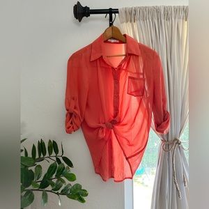 Sheet Salmon Blouse